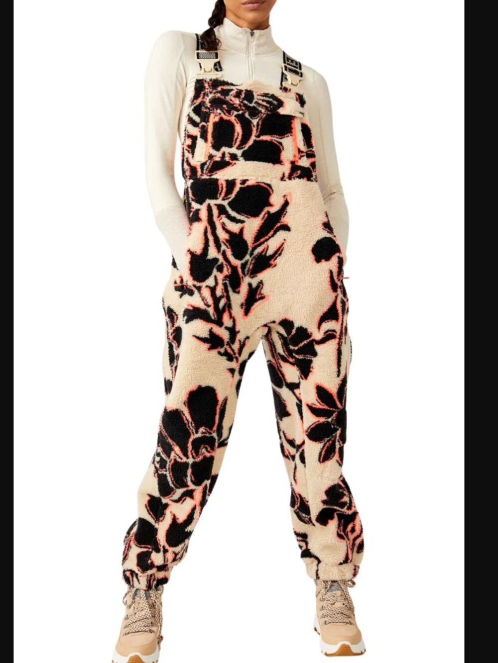 free People FP Movement Hit The Slopes Printed Salopette Fleexe Overalls Sport